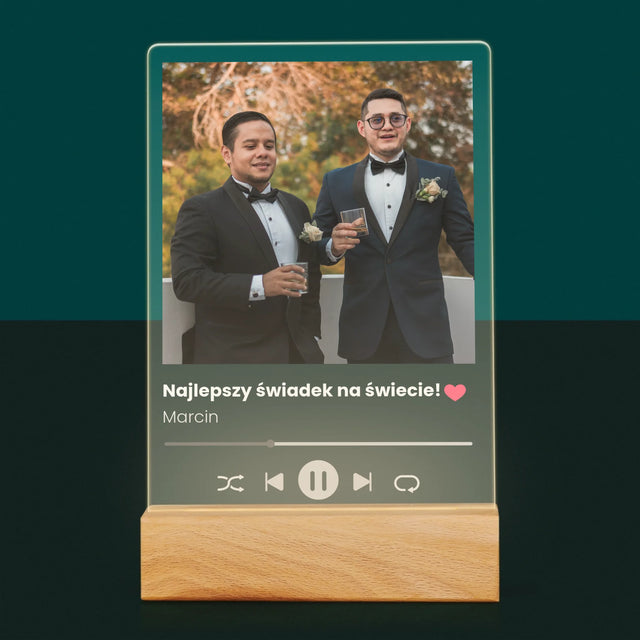 Zdjęcie I Podpis: Spotify Dla Świadka - Wydruk Na Szkle Akrylowym