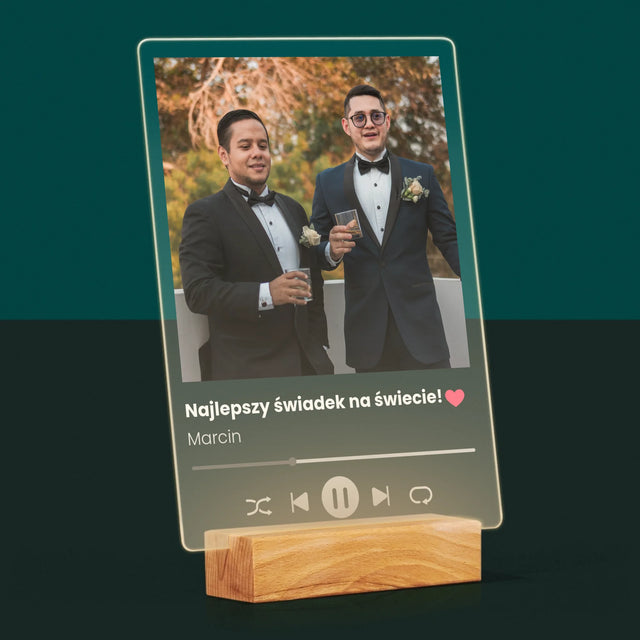 Zdjęcie I Podpis: Spotify Dla Świadka - Wydruk Na Szkle Akrylowym