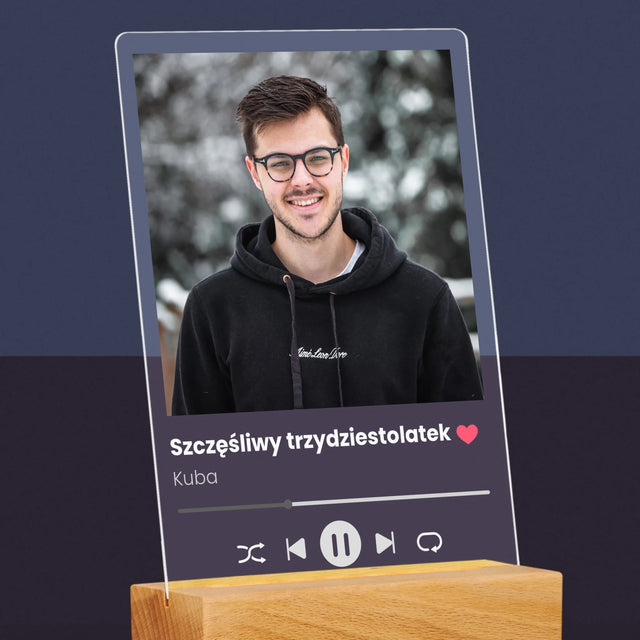 Zdjęcie I Podpis: Spotify Na 30 Urodziny - Wydruk Na Szkle Akrylowym