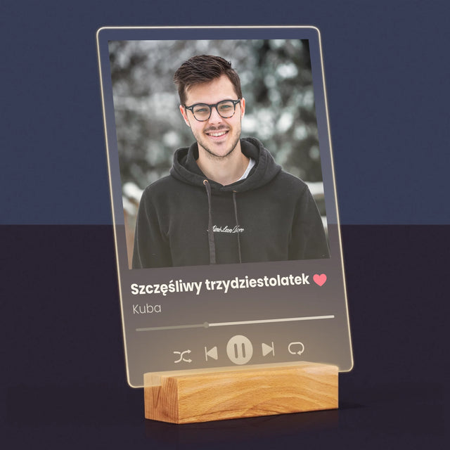 Zdjęcie I Podpis: Spotify Na 30 Urodziny - Wydruk Na Szkle Akrylowym