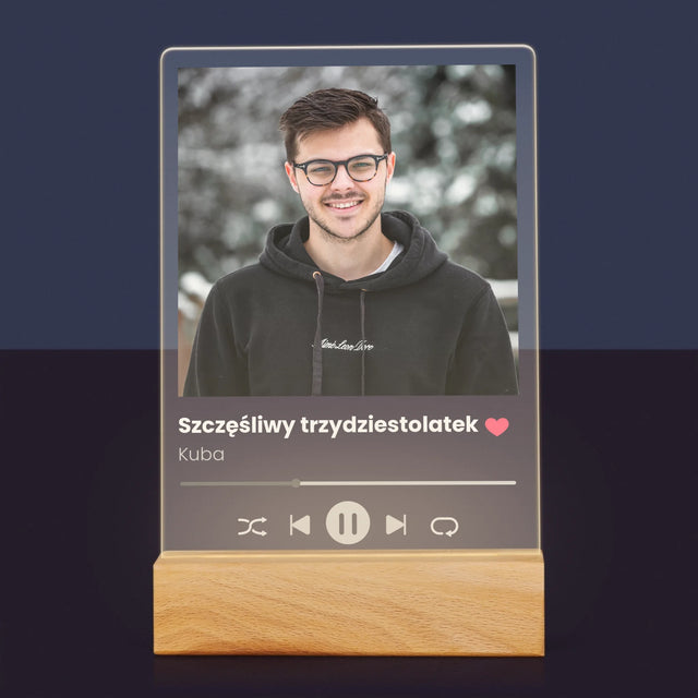 Zdjęcie I Podpis: Spotify Na 30 Urodziny - Wydruk Na Szkle Akrylowym
