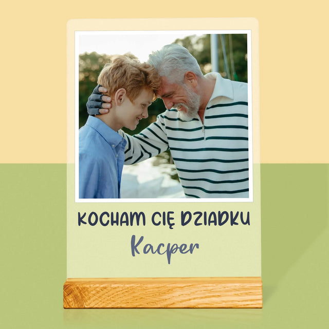 Zdjęcie I Podpis: Dla Dziadka - Wydruk Na Szkle Akrylowym