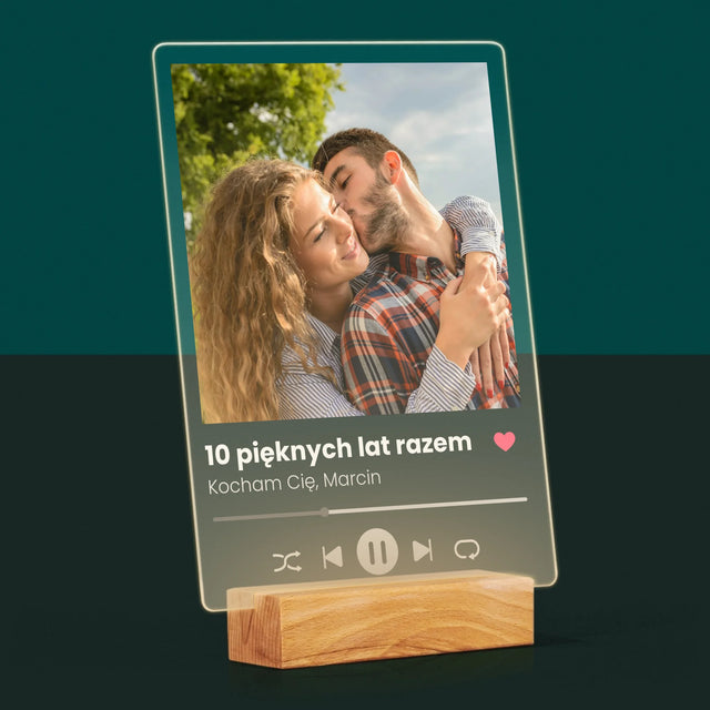 Zdjęcie I Podpis: Spotify Na Rocznicę - Wydruk Na Szkle Akrylowym