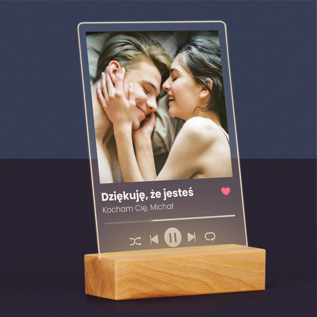 Zdjęcie I Podpis: Spotify Dla Dziewczyny - Wydruk Na Szkle Akrylowym