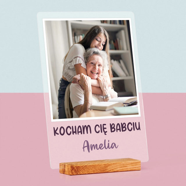 Zdjęcie I Podpis: Dla Babci - Wydruk Na Szkle Akrylowym