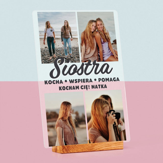 Fotokolaż: Kochana Siostra - Wydruk Na Szkle Akrylowym