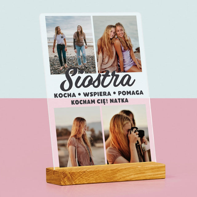 Fotokolaż: Kochana Siostra - Wydruk Na Szkle Akrylowym