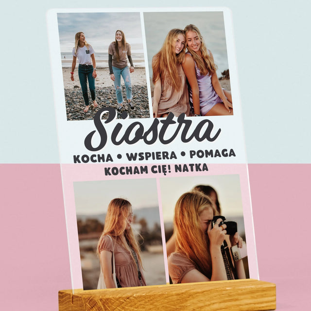 Fotokolaż: Kochana Siostra - Wydruk Na Szkle Akrylowym