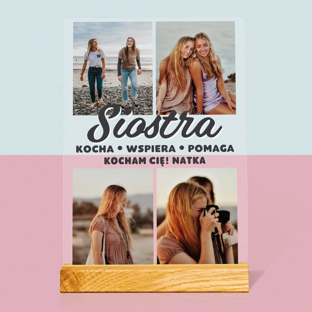 Fotokolaż: Kochana Siostra - Wydruk Na Szkle Akrylowym