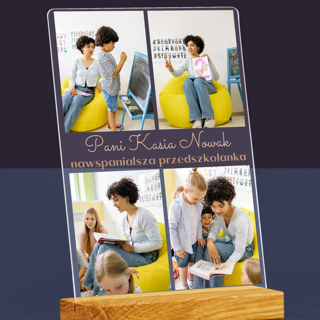 Fotokolaż: Zdjęcia Dla Najlepszej Przedszkolanki - Wydruk Na Szkle Akrylowym