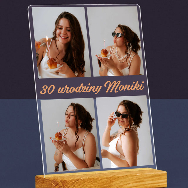 Fotokolaż: Zdjęcia Urodzinowe Życzenia - Wydruk Na Szkle Akrylowym