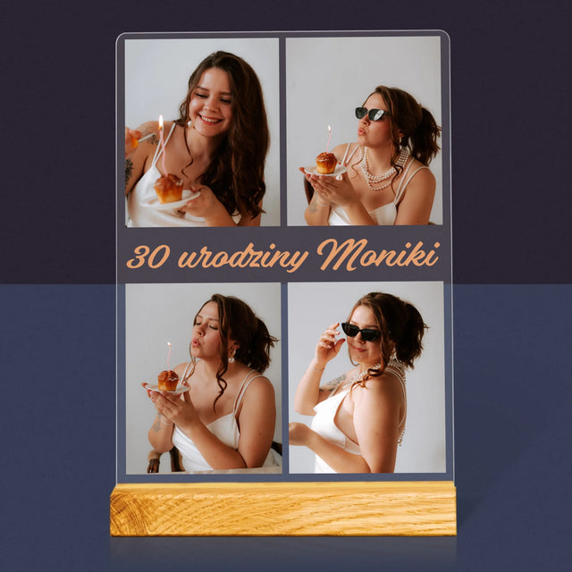 Fotokolaż: Zdjęcia Urodzinowe Życzenia - Wydruk Na Szkle Akrylowym