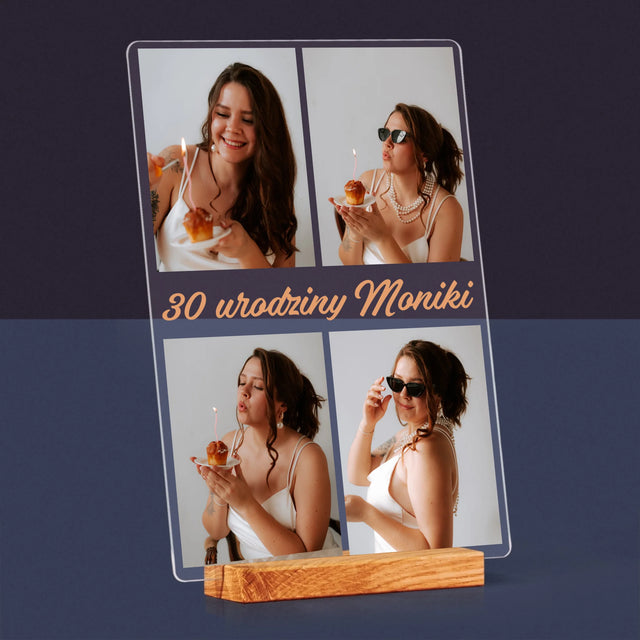 Fotokolaż: Zdjęcia Urodzinowe Życzenia - Wydruk Na Szkle Akrylowym