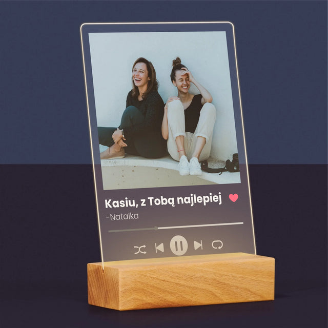 Zdjęcie I Podpis: Spotify Dla Przyjaciółki - Wydruk Na Szkle Akrylowym