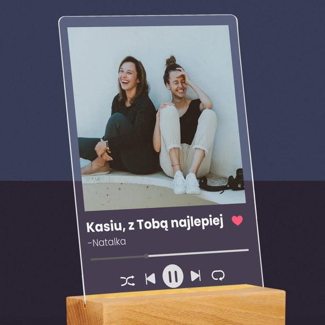 Zdjęcie I Podpis: Spotify Dla Przyjaciółki - Wydruk Na Szkle Akrylowym