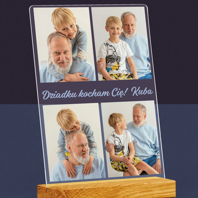 Fotokolaż: Zdjęcia Dla Dziadka - Wydruk Na Szkle Akrylowym