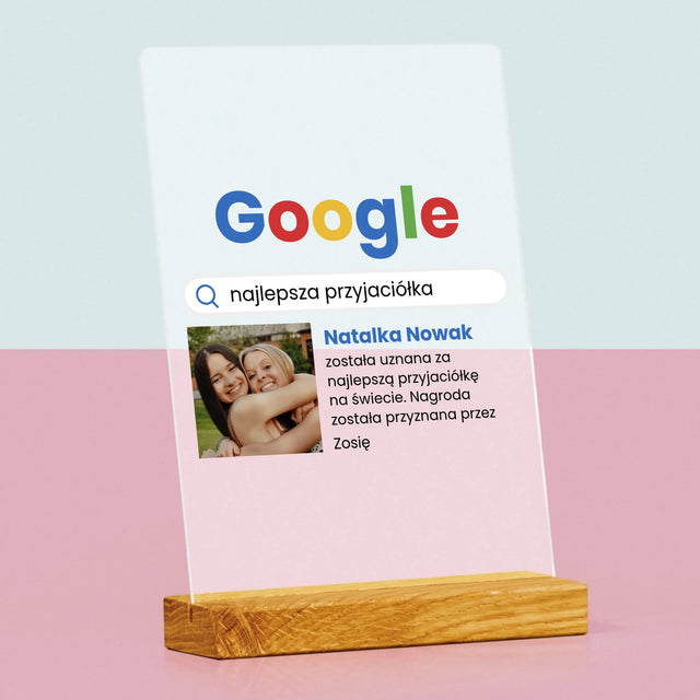 Zdjęcie I Podpis: Najlepsza Przyjaciółka Wynik Google - Wydruk Na Szkle Akrylowym