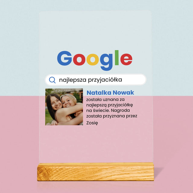 Zdjęcie I Podpis: Najlepsza Przyjaciółka Wynik Google - Wydruk Na Szkle Akrylowym