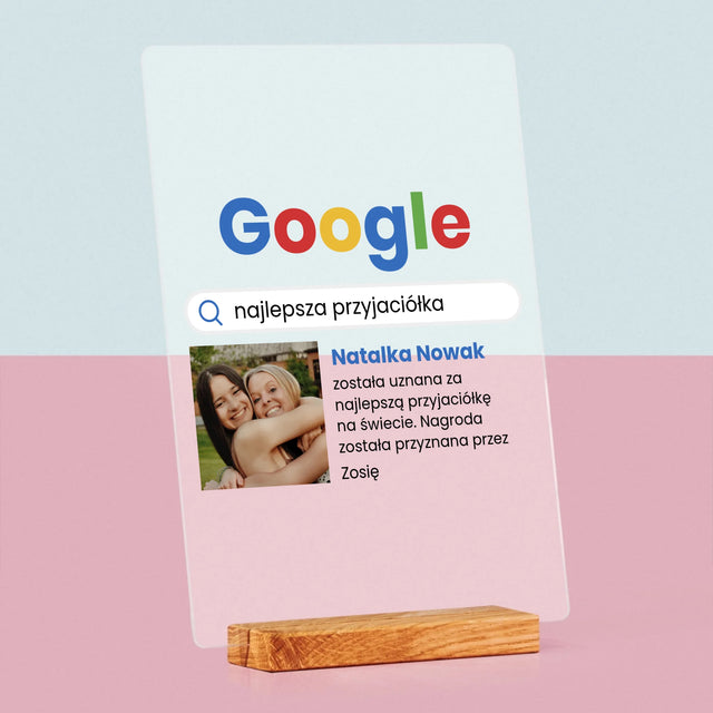 Zdjęcie I Podpis: Najlepsza Przyjaciółka Wynik Google - Wydruk Na Szkle Akrylowym