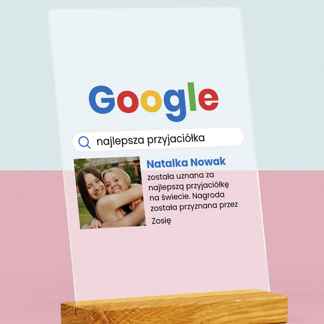 Zdjęcie I Podpis: Najlepsza Przyjaciółka Wynik Google - Wydruk Na Szkle Akrylowym