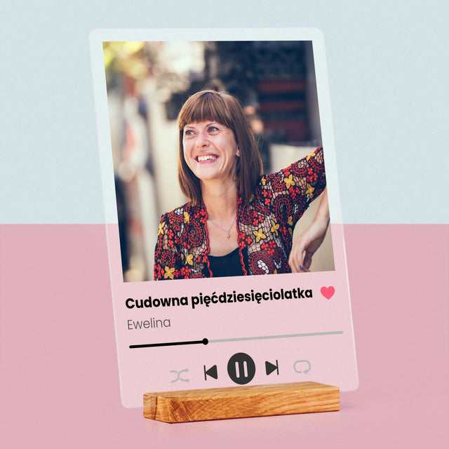 Zdjęcie I Podpis: Spotify Na 50 Urodziny - Wydruk Na Szkle Akrylowym