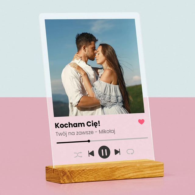 Zdjęcie I Podpis: Spotify Miłosny - Wydruk Na Szkle Akrylowym