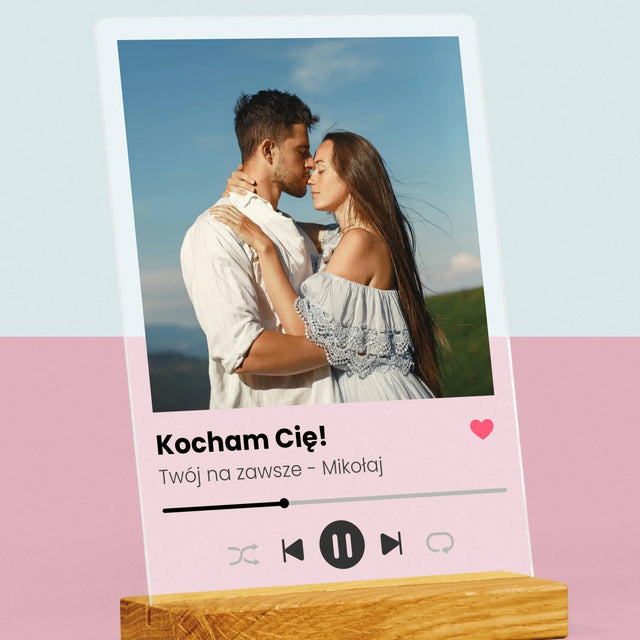 Zdjęcie I Podpis: Spotify Miłosny - Wydruk Na Szkle Akrylowym