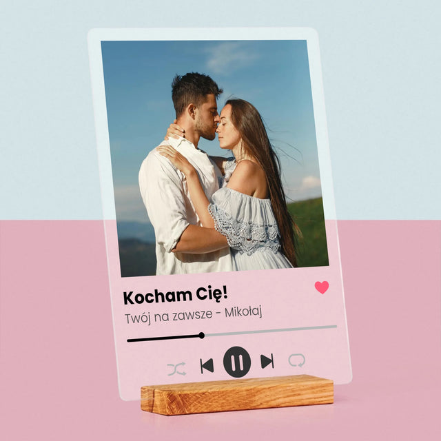 Zdjęcie I Podpis: Spotify Miłosny - Wydruk Na Szkle Akrylowym