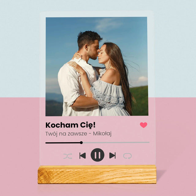 Zdjęcie I Podpis: Spotify Miłosny - Wydruk Na Szkle Akrylowym