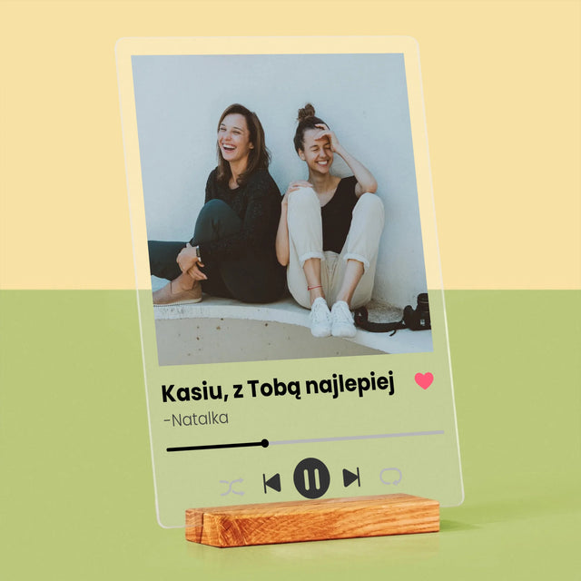 Zdjęcie I Podpis: Spotify Dla Przyjaciółki - Wydruk Na Szkle Akrylowym