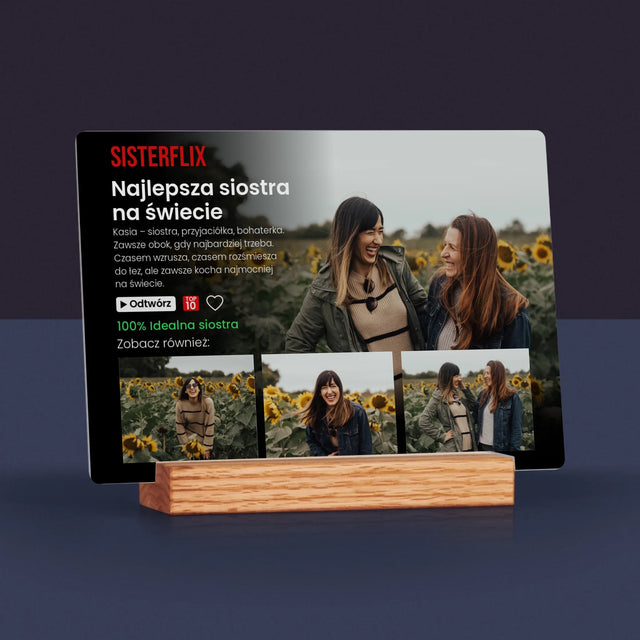 Fotokolaż: Plakat Netflix Dla Siostry - Wydruk Na Szkle Akrylowym
