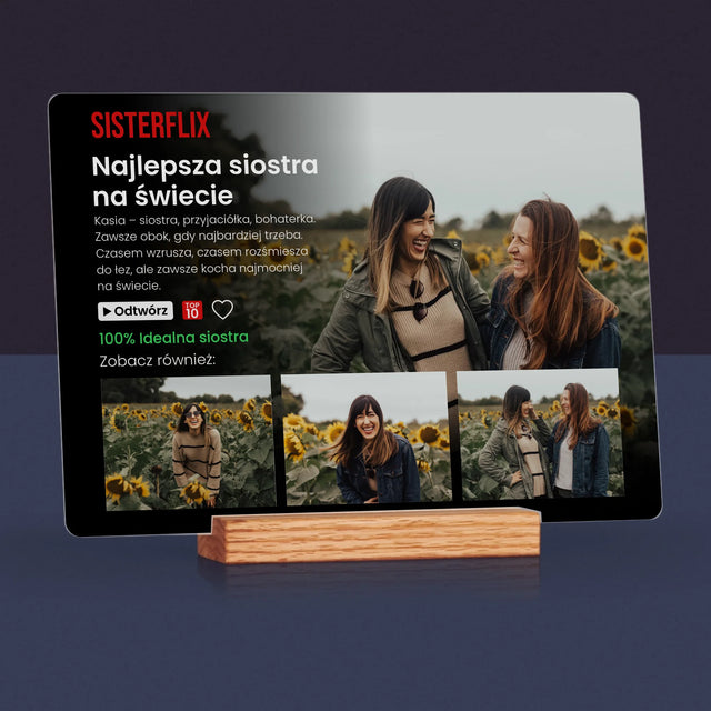 Fotokolaż: Plakat Netflix Dla Siostry - Wydruk Na Szkle Akrylowym