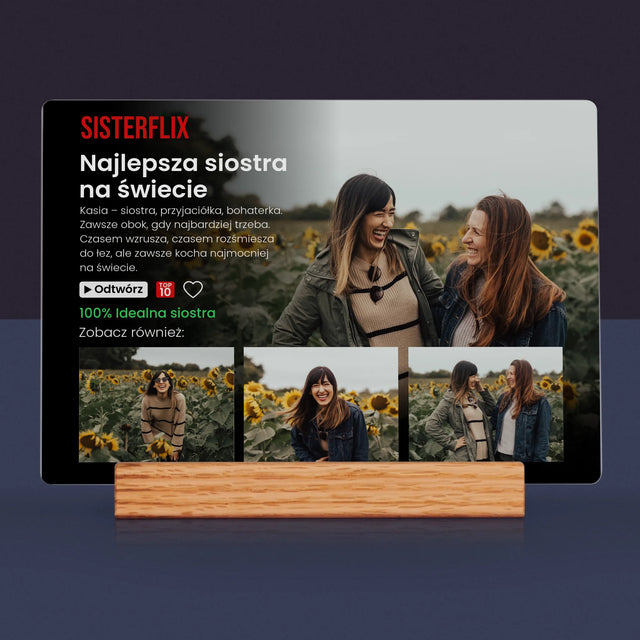 Fotokolaż: Plakat Netflix Dla Siostry - Wydruk Na Szkle Akrylowym