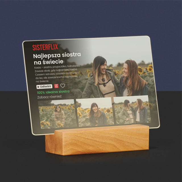 Fotokolaż: Plakat Netflix Dla Siostry - Wydruk Na Szkle Akrylowym