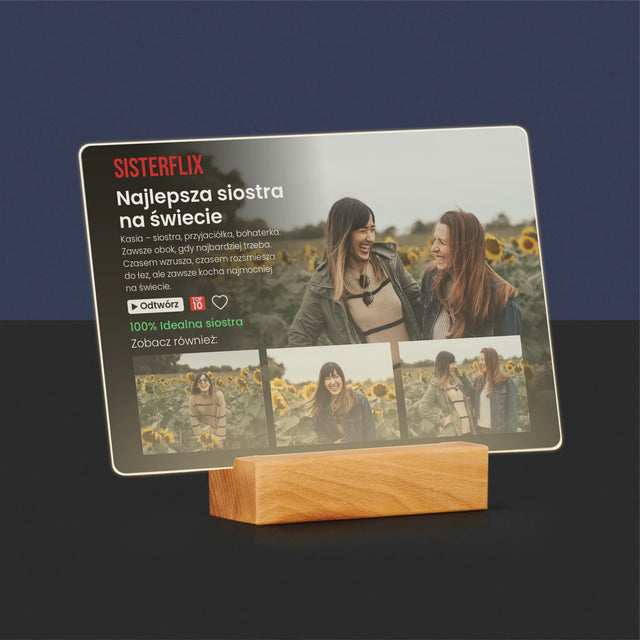 Fotokolaż: Plakat Netflix Dla Siostry - Wydruk Na Szkle Akrylowym