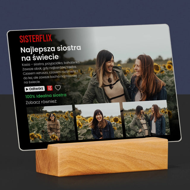 Fotokolaż: Plakat Netflix Dla Siostry - Wydruk Na Szkle Akrylowym