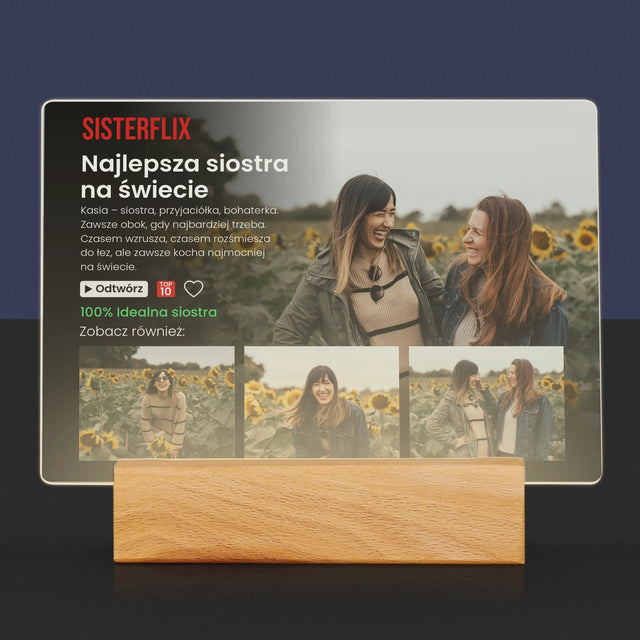 Fotokolaż: Plakat Netflix Dla Siostry - Wydruk Na Szkle Akrylowym