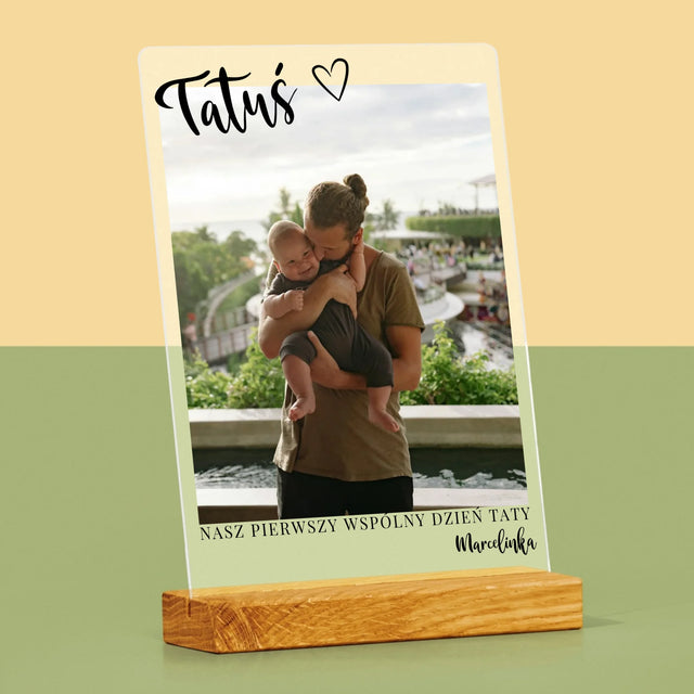 Zdjęcie I Podpis: Pierwszy Dzień Tatusia - Wydruk Na Szkle Akrylowym