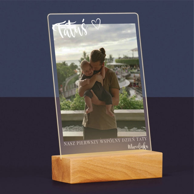 Zdjęcie I Podpis: Pierwszy Dzień Tatusia - Wydruk Na Szkle Akrylowym