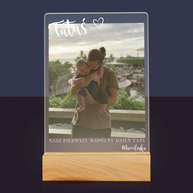 Zdjęcie I Podpis: Pierwszy Dzień Tatusia - Wydruk Na Szkle Akrylowym