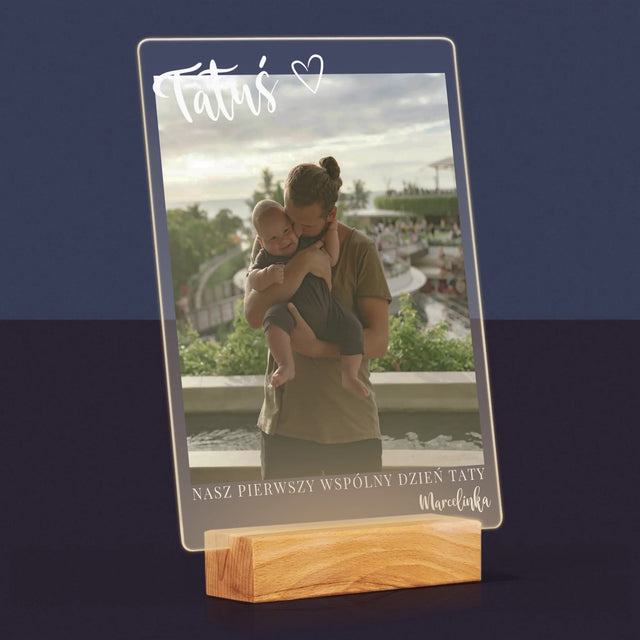 Zdjęcie I Podpis: Pierwszy Dzień Tatusia - Wydruk Na Szkle Akrylowym
