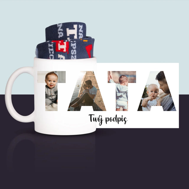 Słowo Ze Zdjęć: Tata - Skarpetki w Kubku Dla Taty