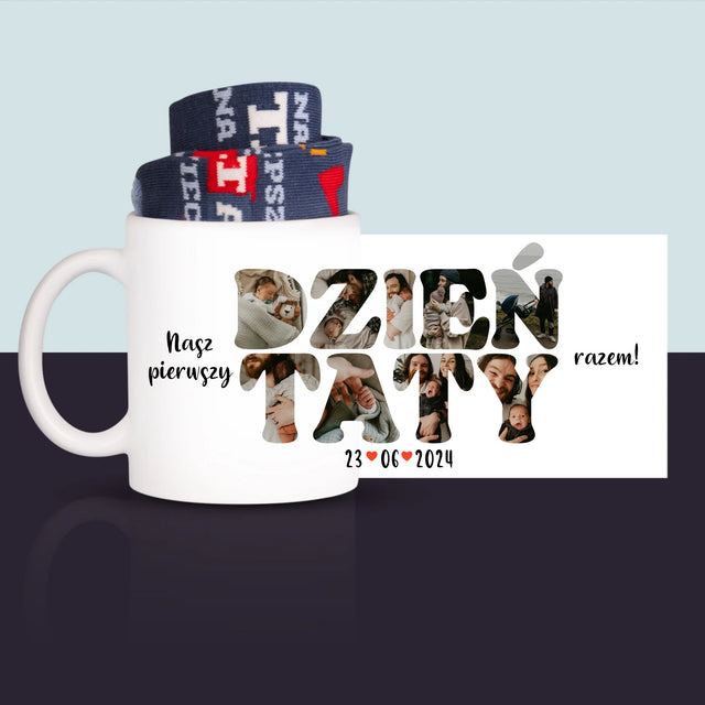 Słowo Ze Zdjęć: Nasz Pierwszy Dzień Taty - Skarpetki w Kubku Dla Taty