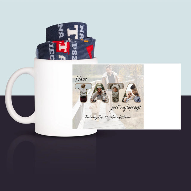 Słowo Ze Zdjęć: Nasz tata jest najlepszy - Skarpetki w Kubku Dla Taty