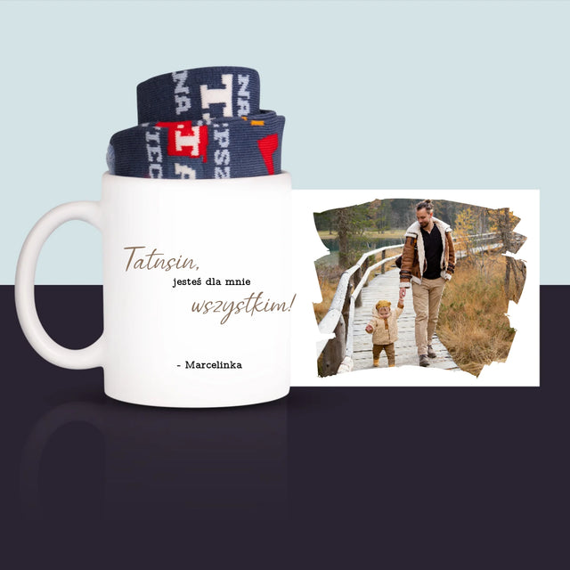 Zdjęcie i Podpis: Laurka Dla Taty - Skarpetki w Kubku Dla Taty