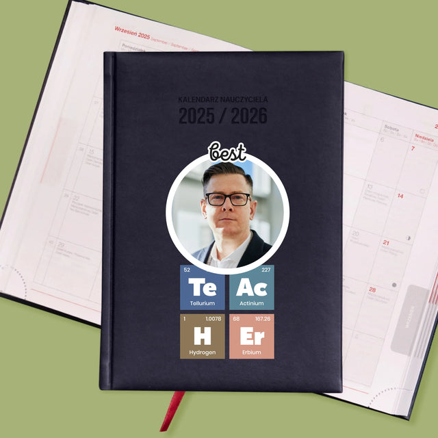 Zdjęcie i Podpis: Teacher Pierwiastki - Personalizowany Kalendarz Nauczyciela