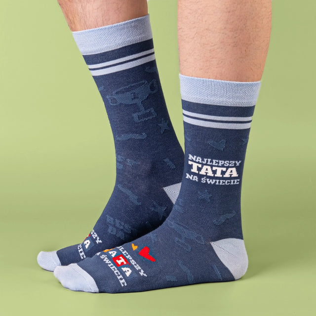Zdjęcie i Podpis: Tata Mój Bohater - Skarpetki w Kubku Dla Taty