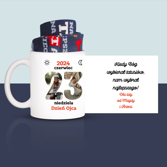 Słowo Ze Zdjęć: Dzień Ojca Kartka z Kalendarza - Skarpetki w Kubku Dla Taty