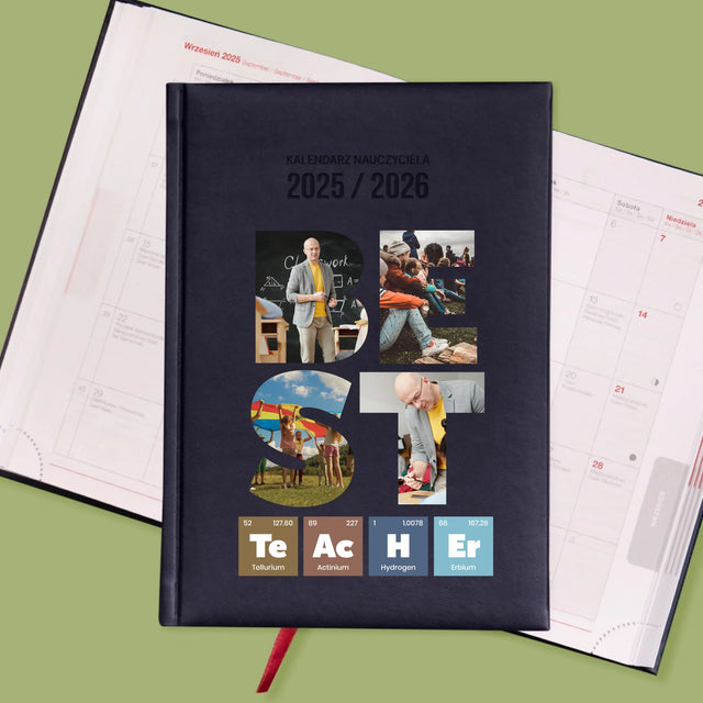 Słowo Ze Zdjęć: Best Teacher Pierwiastki - Personalizowany Kalendarz Nauczyciela