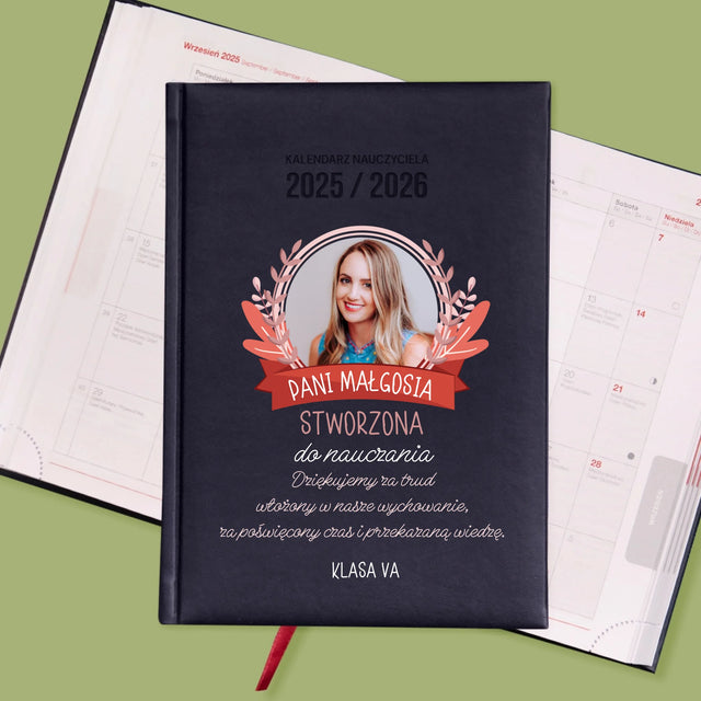 Zdjęcie i Podpis: Stworzona Do Nauczania - Personalizowany Kalendarz Nauczyciela